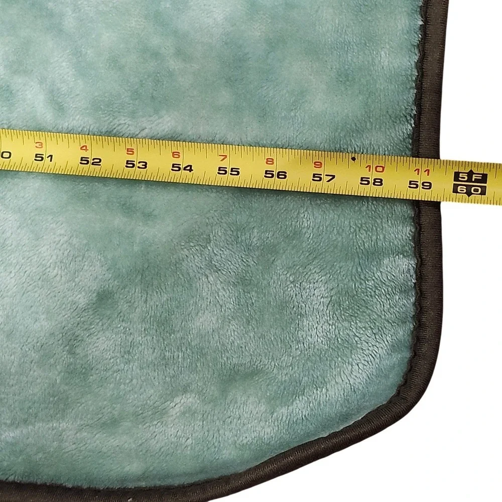 Precious Moments Vintage Blanket Girl‎ and Deer Green Thick Mink Plush 83x59